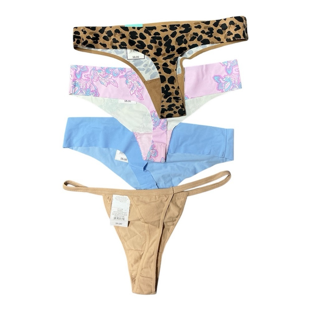 Auden - NWT - Thong Panty Set - Leopard, Floral, Blue, Tan Size Small - Picture 3 of 4